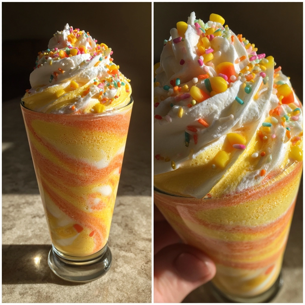 Candy Corn Swirl Milkshake