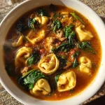 Cozy Autumn Sausage Tortellini Soup with Spinach Recipe