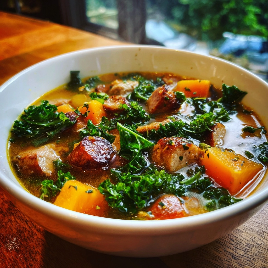 Cozy Sausage Sweet Potato Kale Soup Recipe for Chill Nights