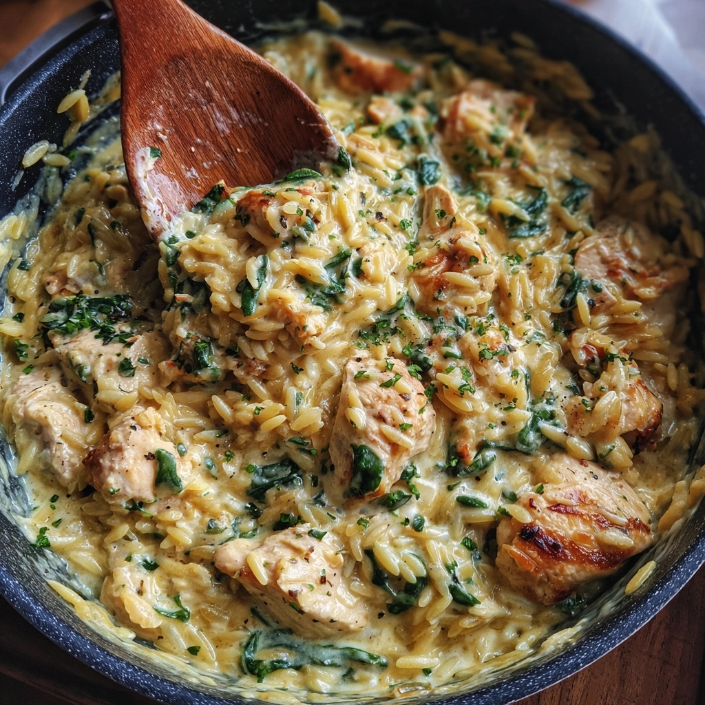 Creamy Ricotta Chicken and Orzo Skillet Recipe Delight