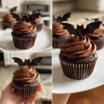 Creepy Keto Bat Cupcakes