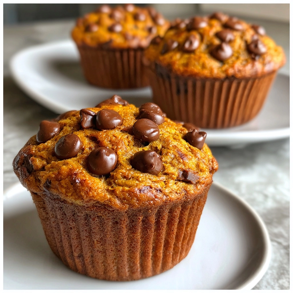 Gluten Free Pumpkin Muffins with High Protein and Chocolate Chips Recipe