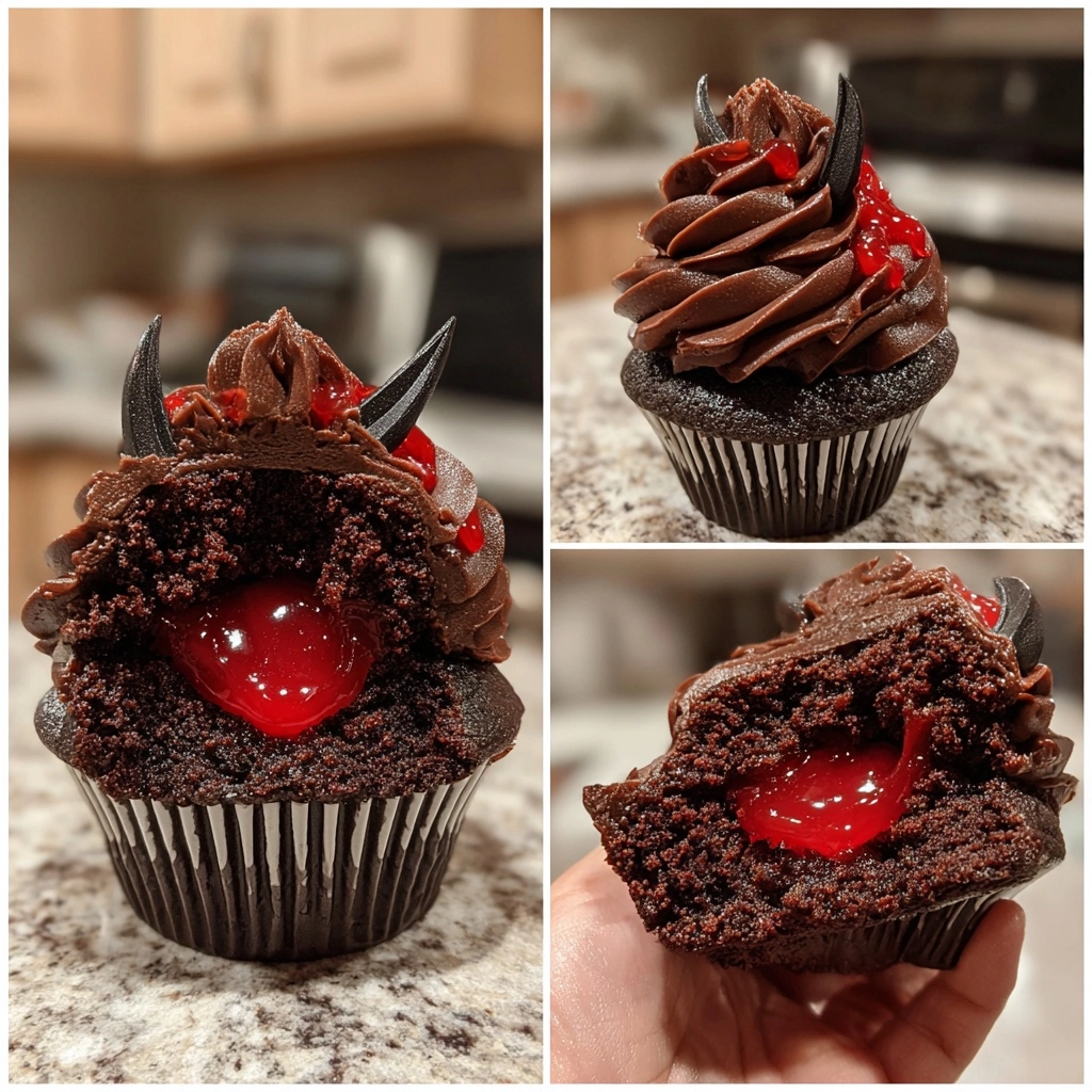 Halloween Vampire Bite Cupcakes