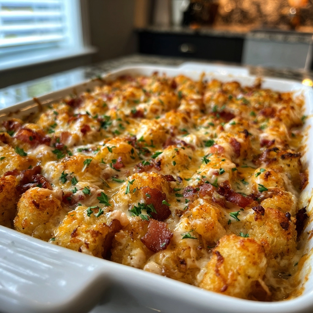 Irresistible Chicken Bacon Ranch Tater Tot Casserole Recipe