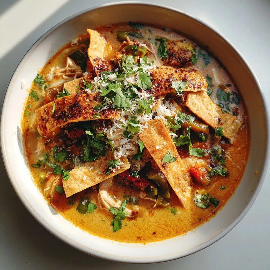 Irresistible Poblano Chicken Tortilla Soup Recipe Delight