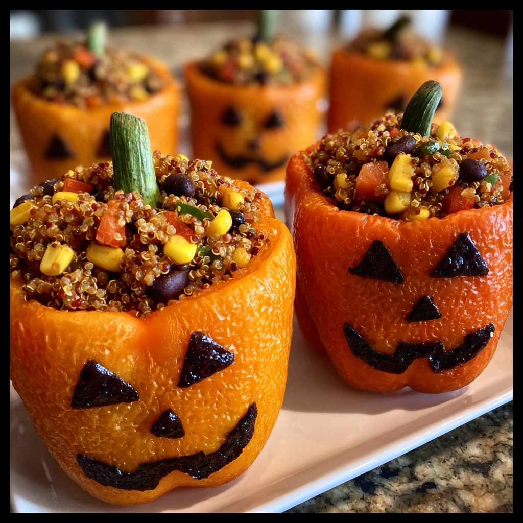Jack-o'-Lantern Stuffed Peppers (Gluten-Free)