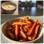 Maple Roasted Carrot Fries with Spiced Yogurt Dip