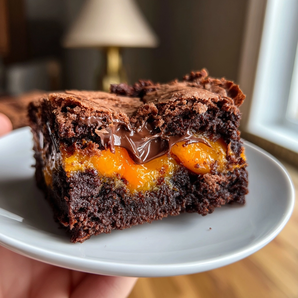 Melted Jack O’ Lantern Brownies