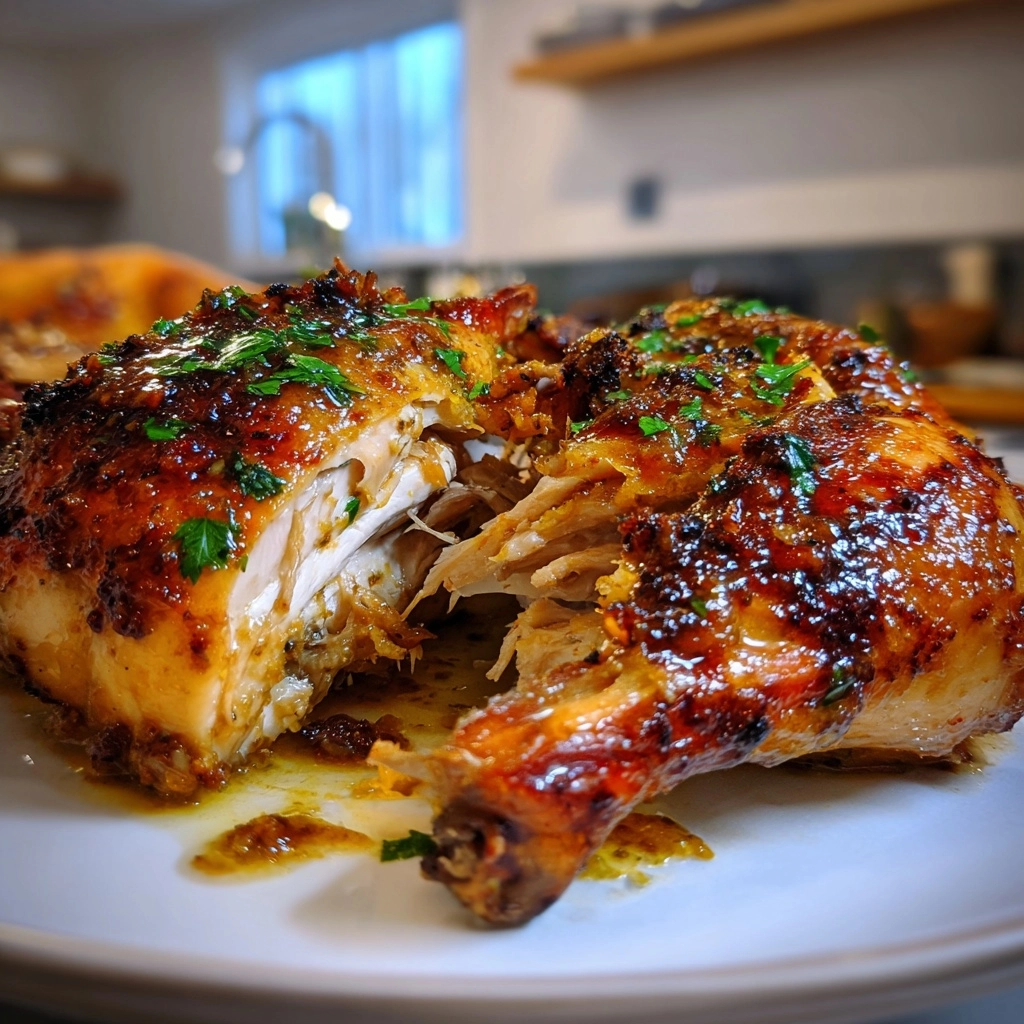 Mustard Roasted Chicken Crispy Juicy Delight Recipe