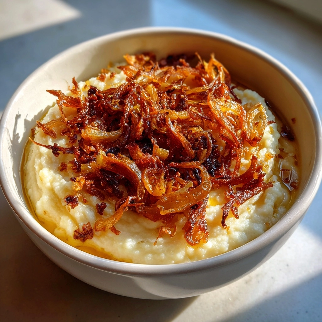Parsnip Mash with Brown Butter & Crispy Shallots