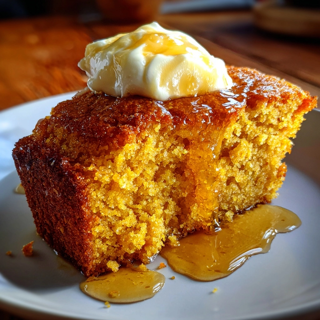 Pumpkin Cornbread with Cinnamon Honey Butter