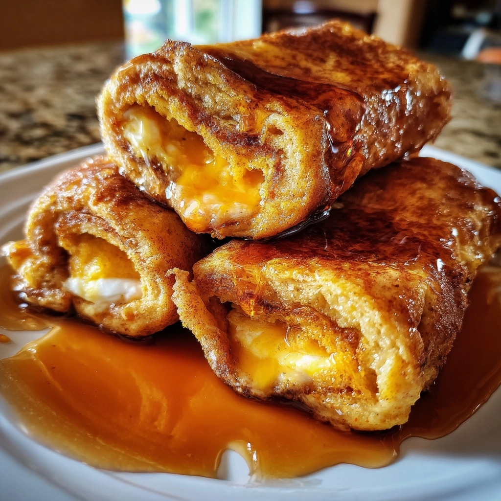 Pumpkin French Toast Roll-Ups