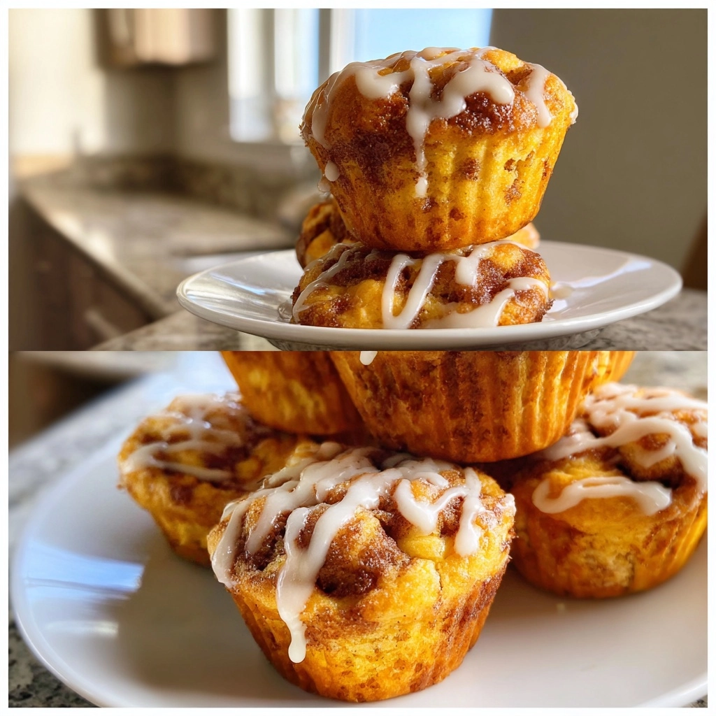 The Best Pumpkin Cinnamon Roll Muffins Ever