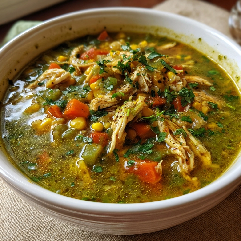 Warm and Comforting Easy Green Enchilada Chicken Soup