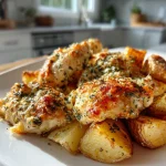 Baked Garlic Parmesan Chicken and Potatoes in the Crockpot