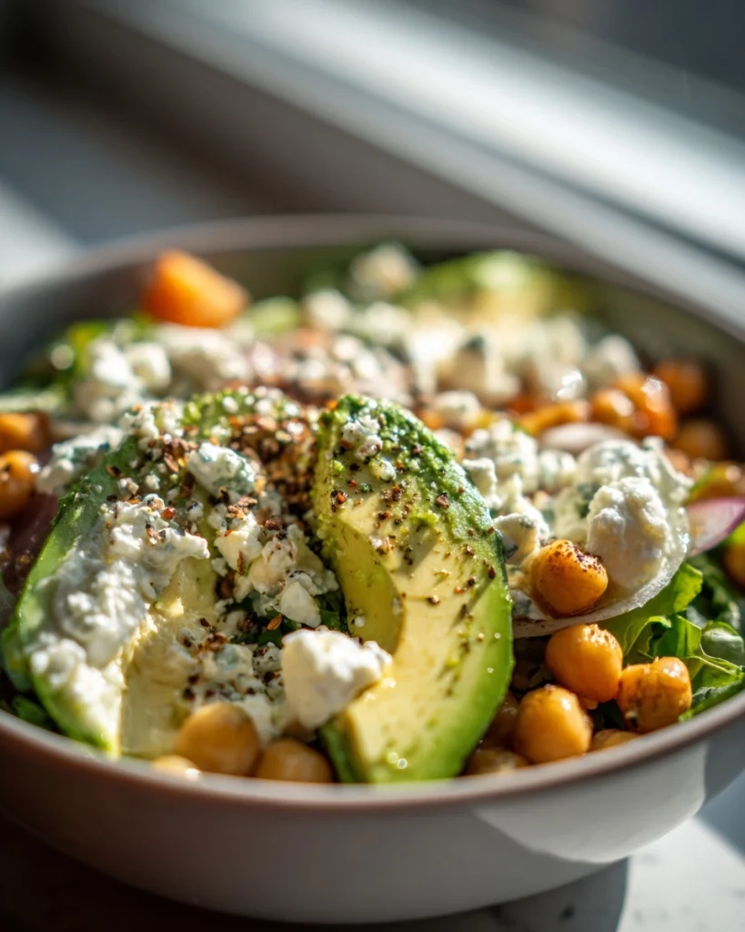 Chickpea Feta Avocado Salad
