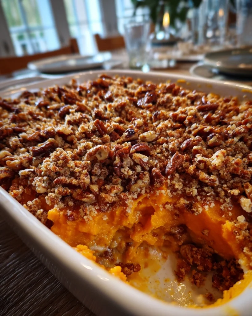 Copycat Ruth's Chris Sweet Potato Casserole | Delightful E Made | Sweet potato recipes casserole, Ruths chris sweet potato casserole, Sweet potato casserole