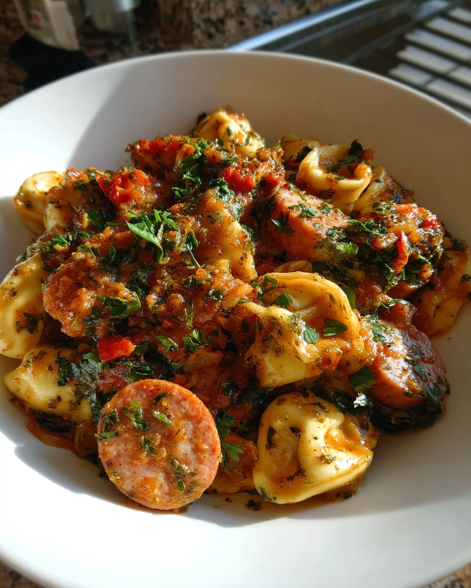 Crockpot Tortellini and Sausage – Easy Slow Cooker Dinner