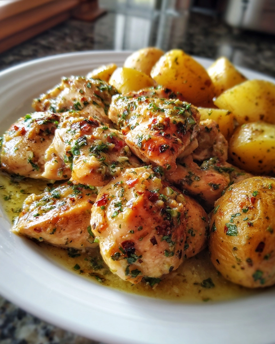 Easy Garlic Parmesan Crockpot Chicken & Potatoes Recipe