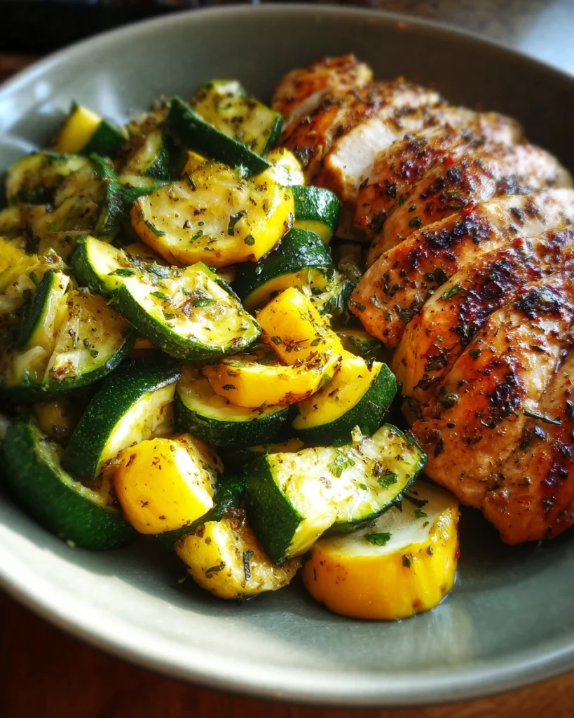 Healthy Chicken Breast with Zucchini and Squash: Easy Low Cholesterol Dinner Recipe for All