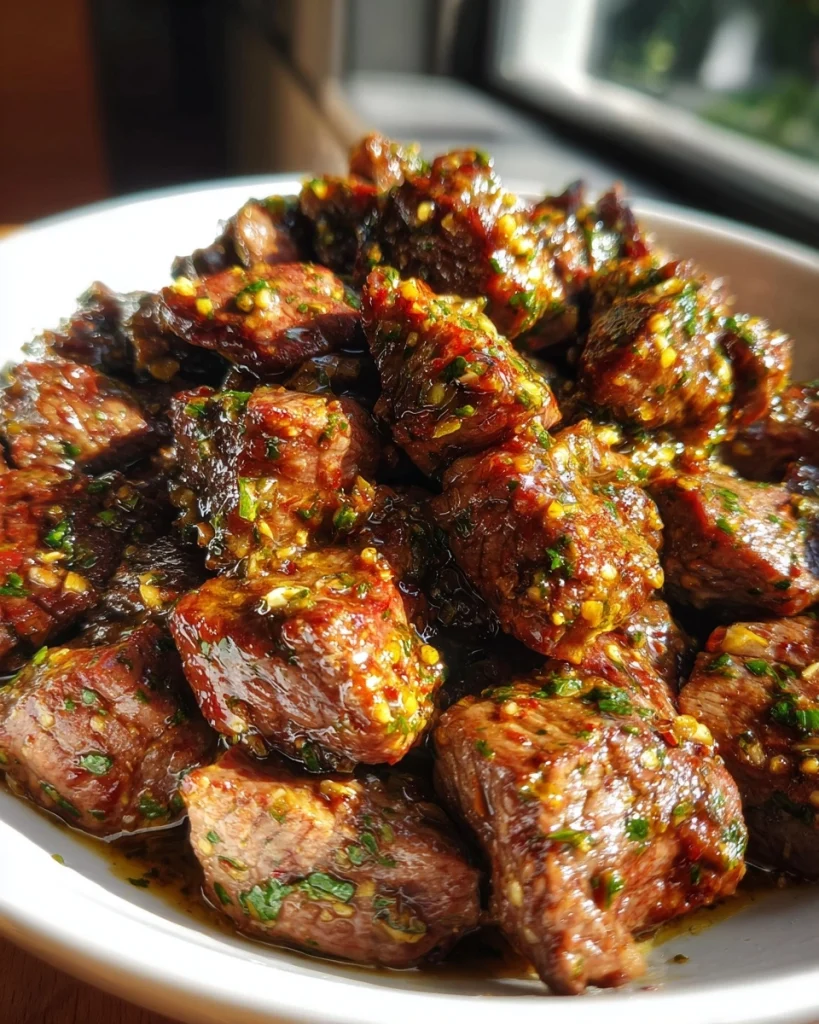 Juicy Garlic Butter Steak Bites Made in the Crockpot