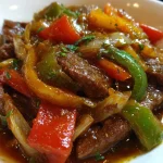 Smothered Pepper Steak Crockpot Recipe with Onions