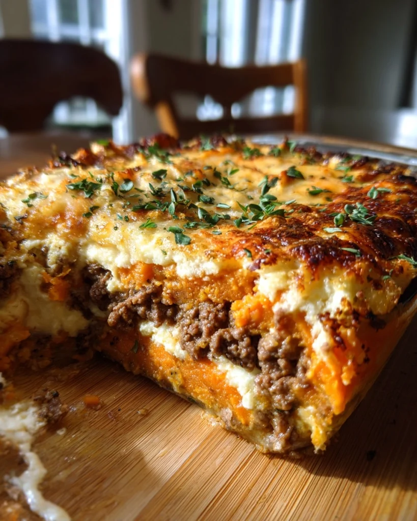 Sweet Potato Ground Beef Casserole