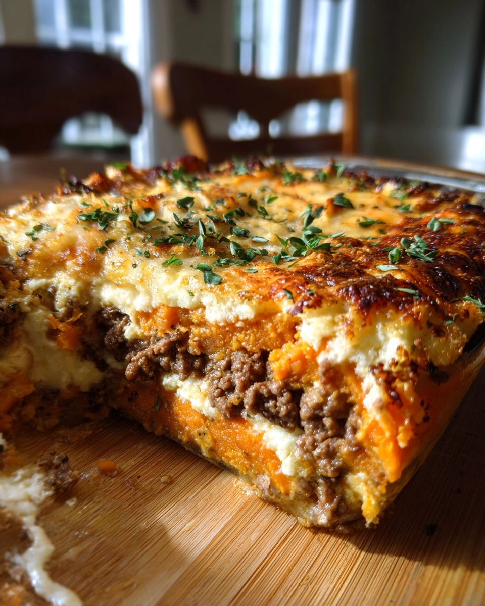 Sweet Potato Ground Beef Casserole