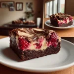 Vampire Brownies with Creamy Raspberry Swirl