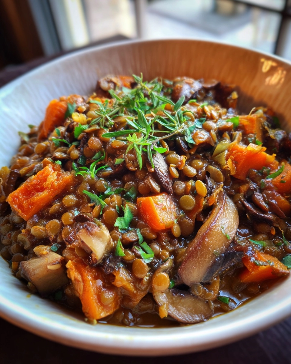 Vegan Lentil Mushroom Stew