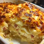 Amazing 4-Ingredient Cheesy Ham Potato Casserole Delight
