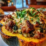 Savory Sage & Sausage Stuffed Acorn Squash Recipe